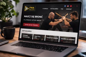 Laptop ze stroną www.fmawieliczka.pl